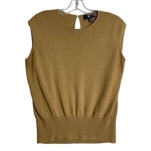 Banana Republic Silvi Draped Back Top Women XS Tan Brown Relaxed Fit Knit Preppy